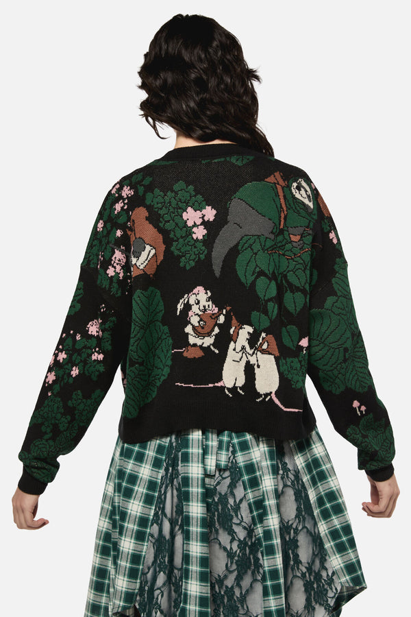 Black Friday - Keeper Of The Woods Graphic Knit Cardigan - black