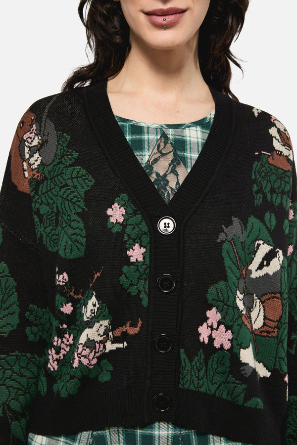 Black Friday - Keeper Of The Woods Graphic Knit Cardigan - black