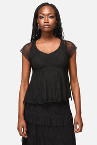 Black Friday - Web Lace Babydoll Top - black
