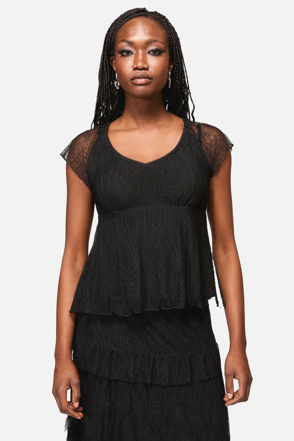 Black Friday - Web Lace Babydoll Top - black