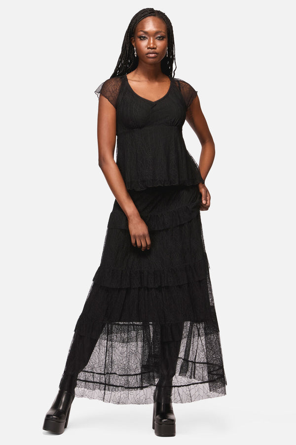 Black Friday - Web Lace Babydoll Top - black