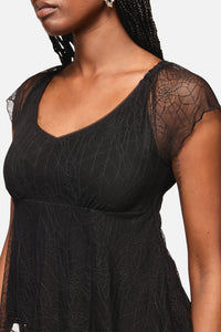 Black Friday - Web Lace Babydoll Top - black