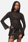 Black Friday - Web Flocked Mesh Top - black