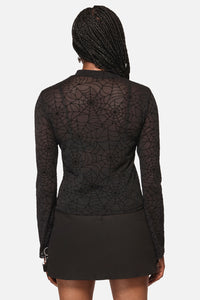 Black Friday - Web Flocked Mesh Top - black