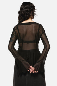 Black Friday - Crypt A-Symetrical Mesh Top - black