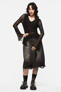 Black Friday - Crypt A-Symetrical Mesh Top - black