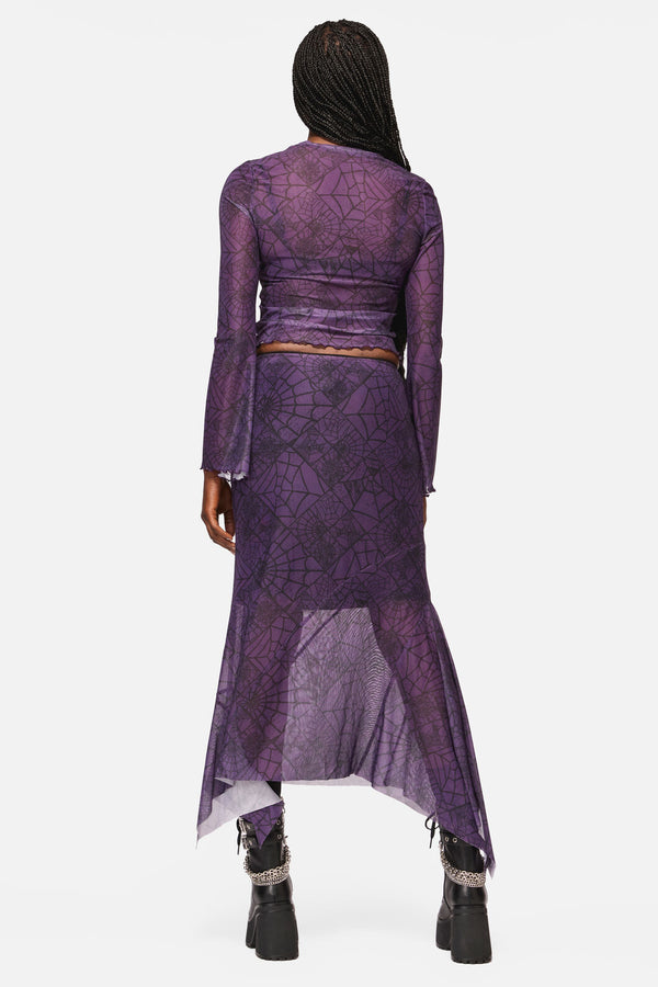 Black Friday - Window Web Mesh Skirt - purple