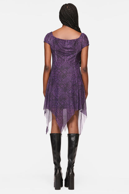 Black Friday - Window Web Gothic Dress - purple