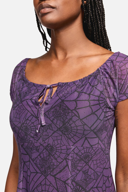 Black Friday - Window Web Gothic Dress - purple