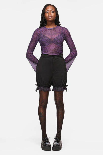 Black Friday - Sabrina Goth Bloomer Short - black-purple