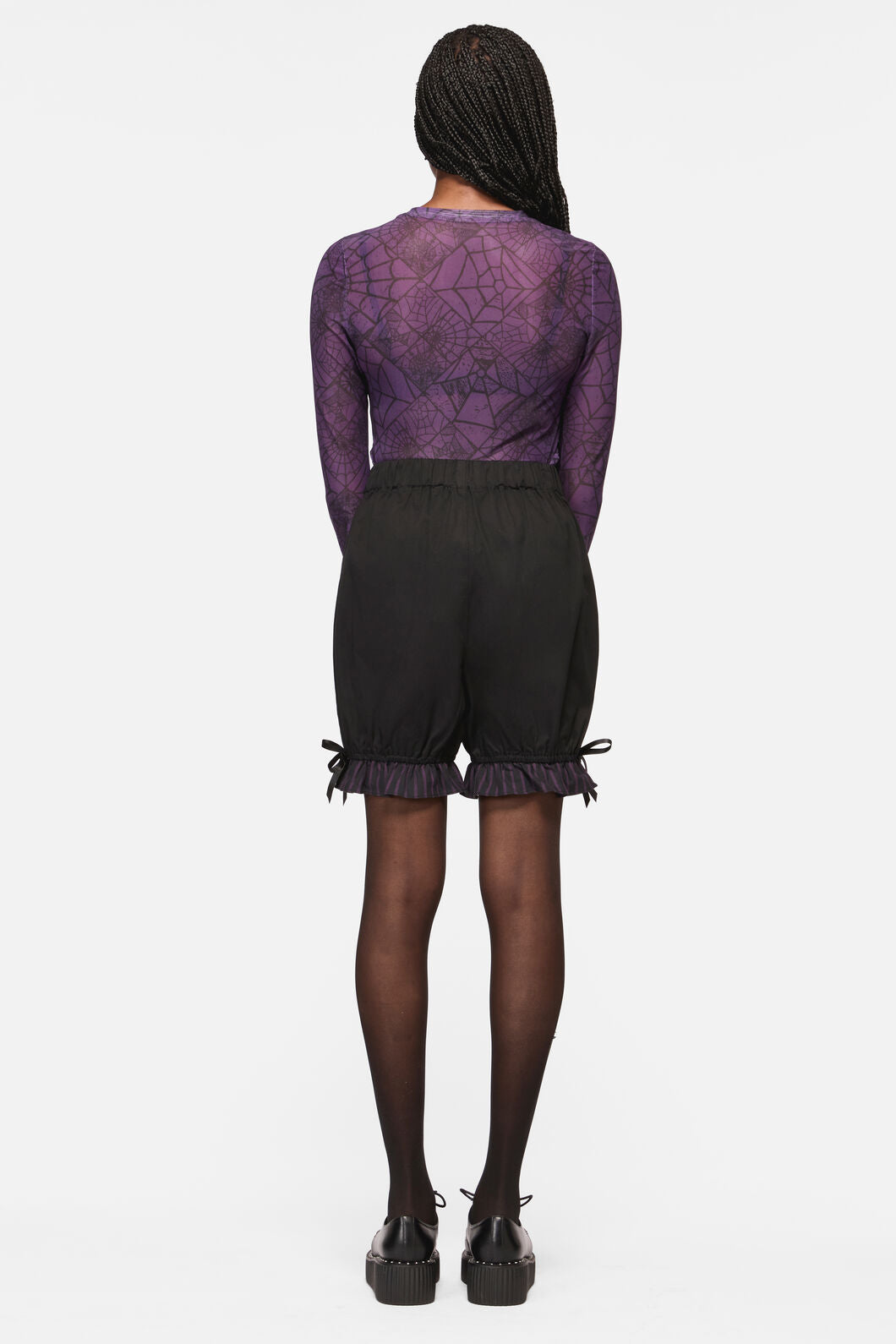 Black Friday - Sabrina Goth Bloomer Short - black-purple