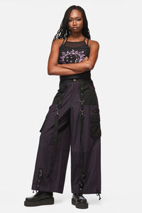 Black Friday - Sabrina Pinastripe Goth Pant - black-purple