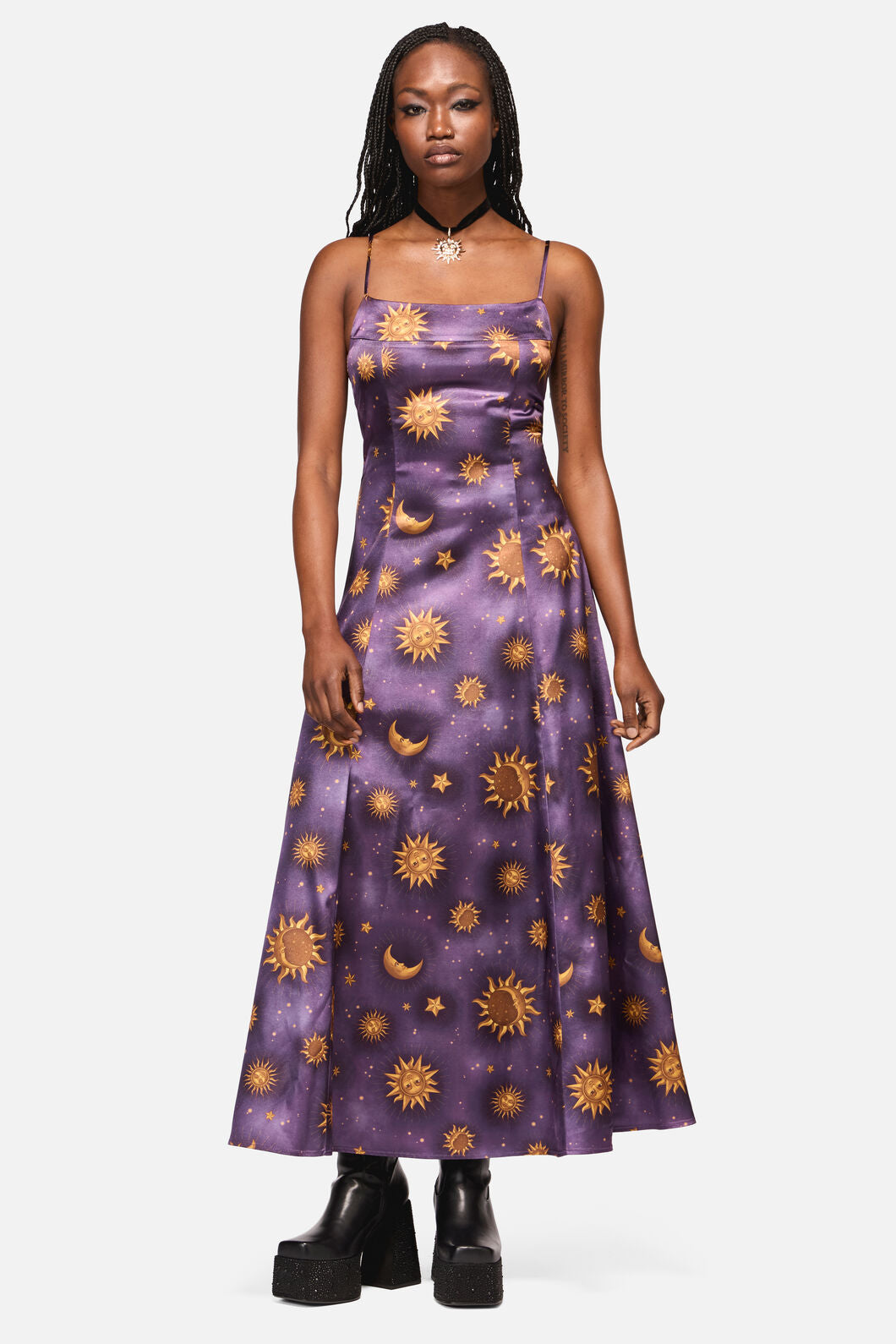 Black Friday - Cosmic Light Whimsy Goth Dress - purple