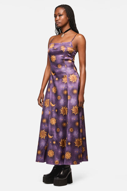 Black Friday - Cosmic Light Whimsy Goth Dress - purple