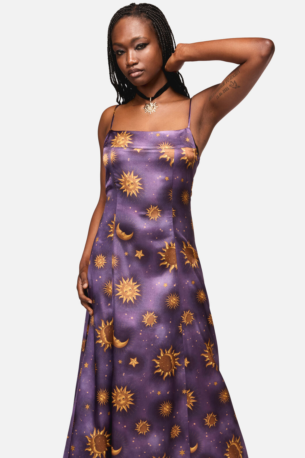 Black Friday - Cosmic Light Whimsy Goth Dress - purple