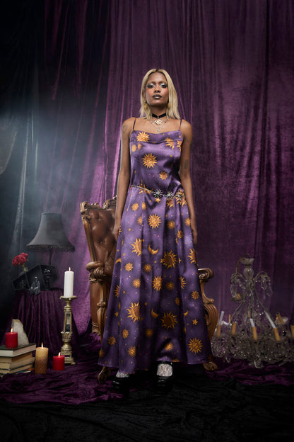 Black Friday - Cosmic Light Whimsy Goth Dress - purple