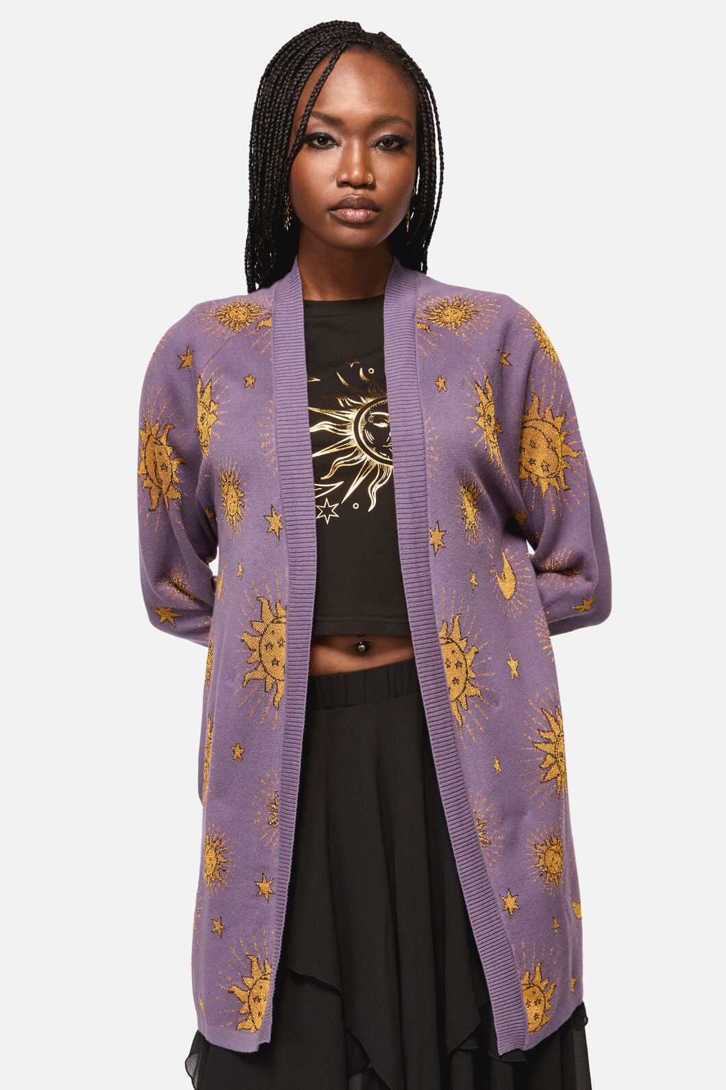 Black Friday - Cosmic Light Goth Cardigan - purple