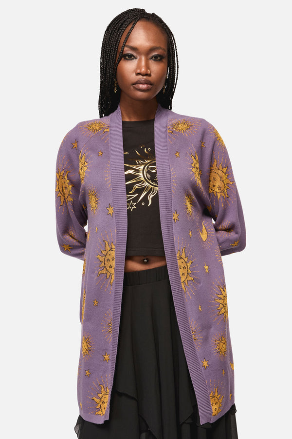 Black Friday - Cosmic Light Goth Cardigan - purple