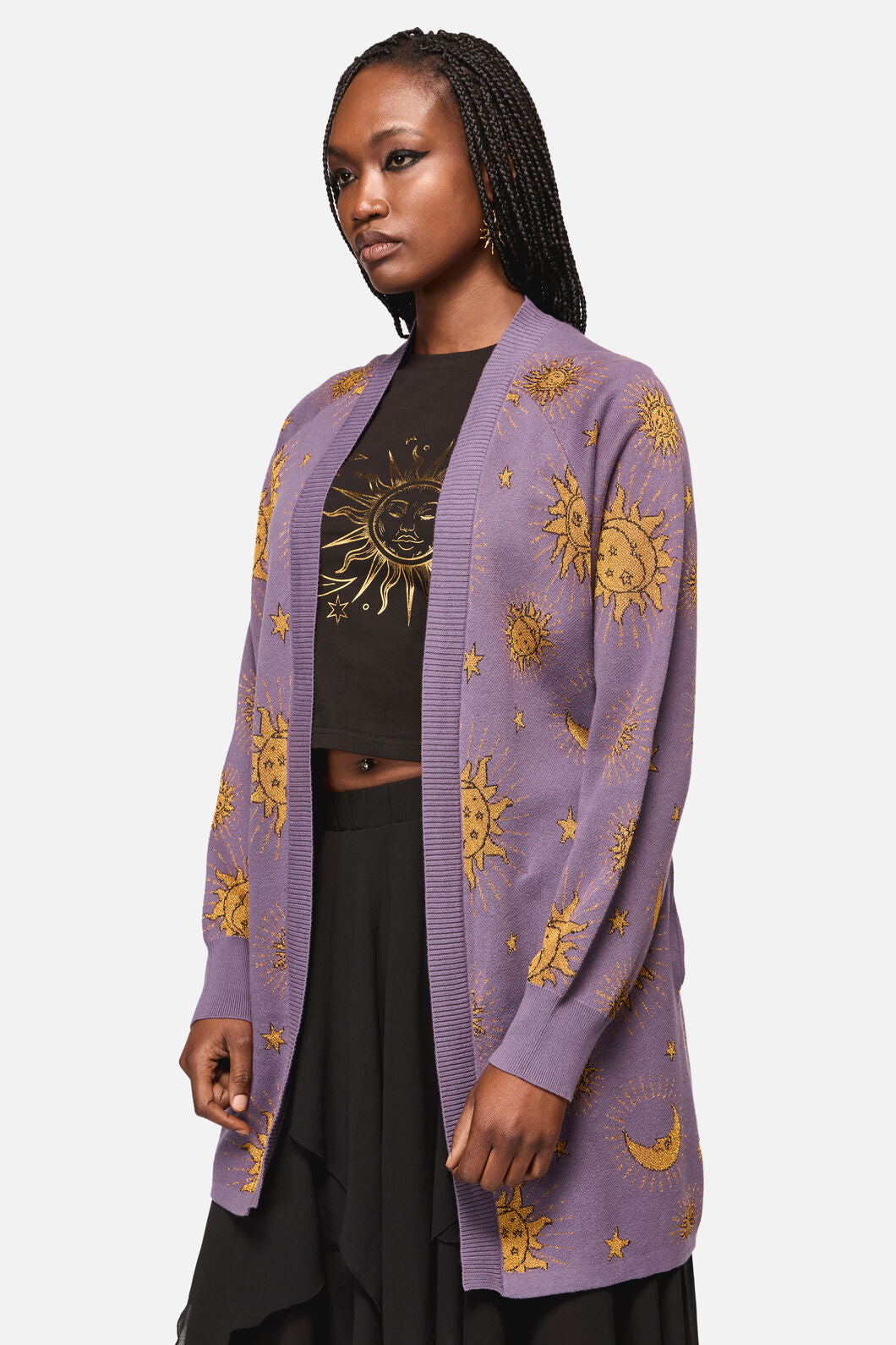 Black Friday - Cosmic Light Goth Cardigan - purple