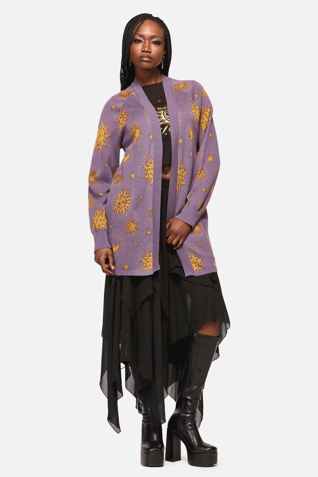 Black Friday - Cosmic Light Goth Cardigan - purple