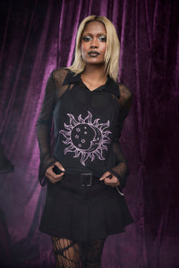 Black Friday - Cosmic Goth Mesh Tank Top - black-purple