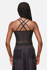 Black Friday - Cosmic Goth Mesh Tank Top - black-purple