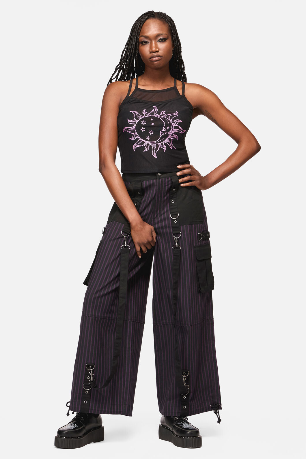 Black Friday - Cosmic Goth Mesh Tank Top - black-purple