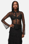 Black Friday - Web Lace Long Sleeve Blouse - black