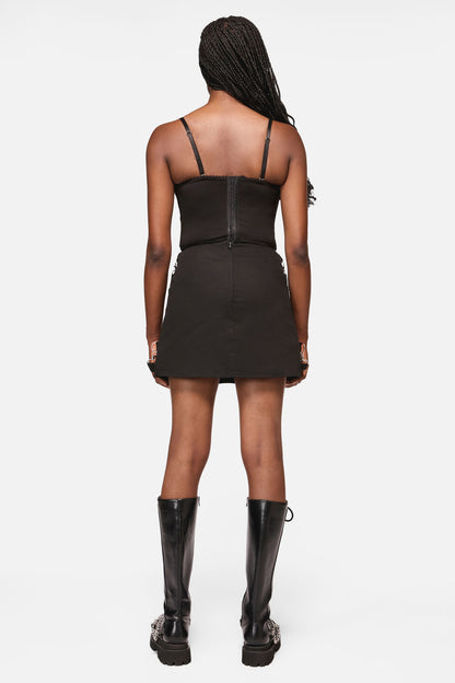 Black Friday - Web Lace Zipper Skort - black