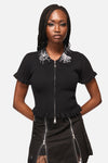Black Friday - Webbed Zipper Cardi - black