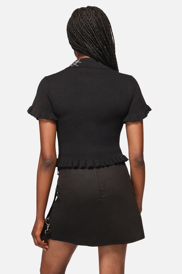 Black Friday - Webbed Zipper Cardi - black