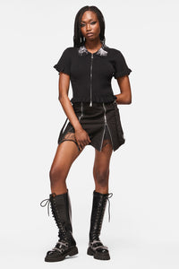 Black Friday - Webbed Zipper Cardi - black