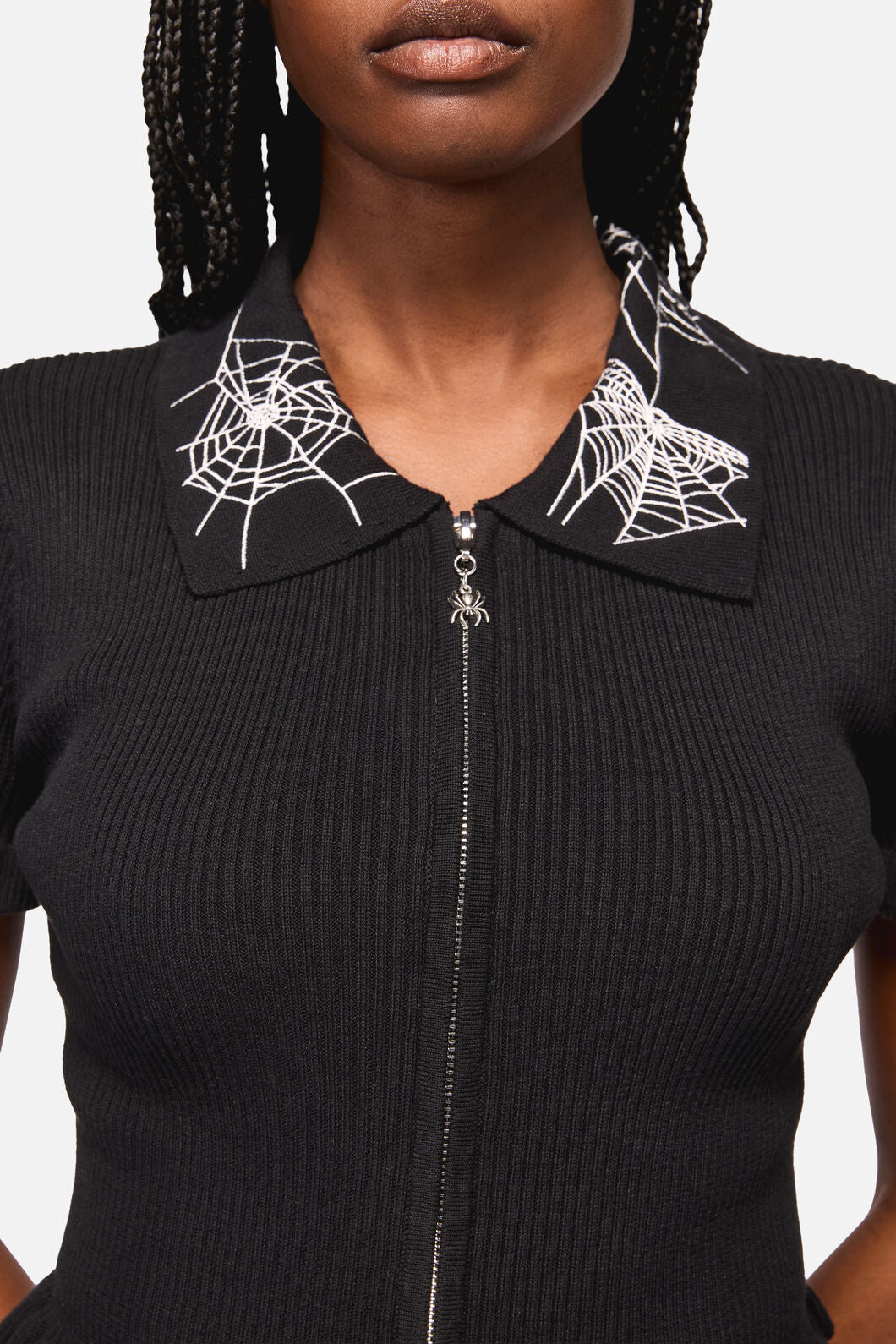 Black Friday - Webbed Zipper Cardi - black