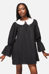 Black Friday - The Adorned Collar Lace LS Dress - black