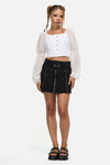 Black Friday - The Adorned Ruffle Corset Blouse - white