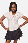 Black Friday - Reborn Tie Up Blouse - cream