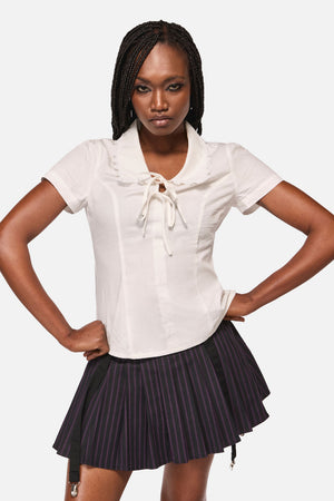 Black Friday - Reborn Tie Up Blouse - cream