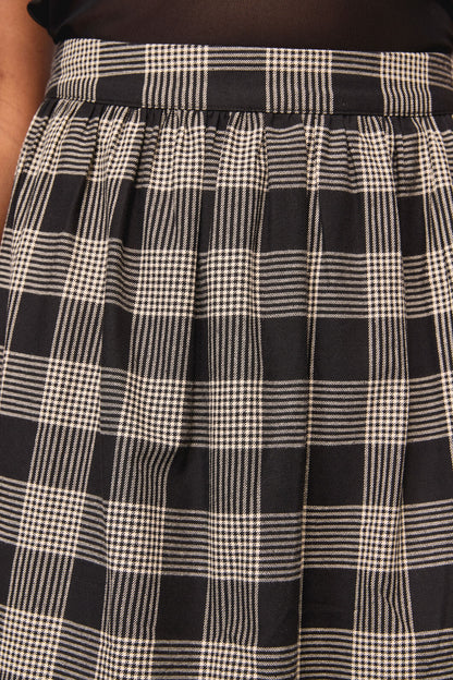 Black Friday - Crypt Check Maxi Skirt - black-beige
