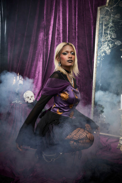 Black Friday - Cosmic Light Whimsy Corset Top - purple