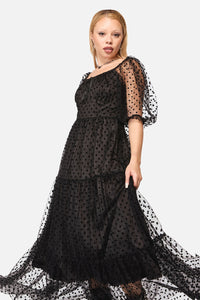 Black Friday - Polka Party Mesh Formal Dress - black