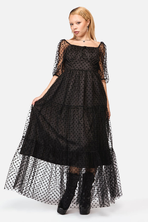 Black Friday - Polka Party Mesh Formal Dress - black