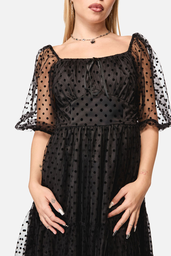Black Friday - Polka Party Mesh Formal Dress - black