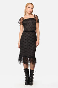Black Friday - Polka Party Mesh Skirt - black