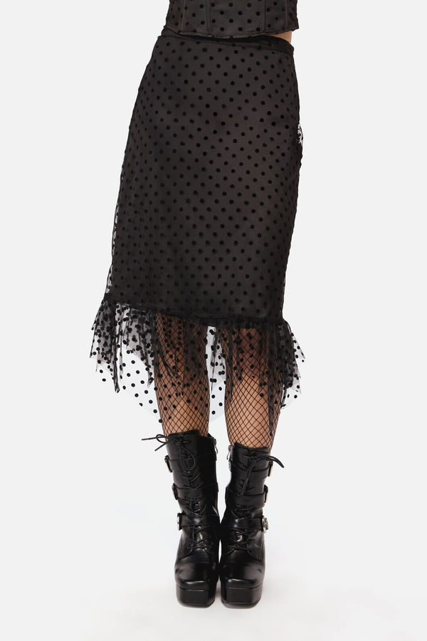Black Friday - Polka Party Mesh Skirt - black