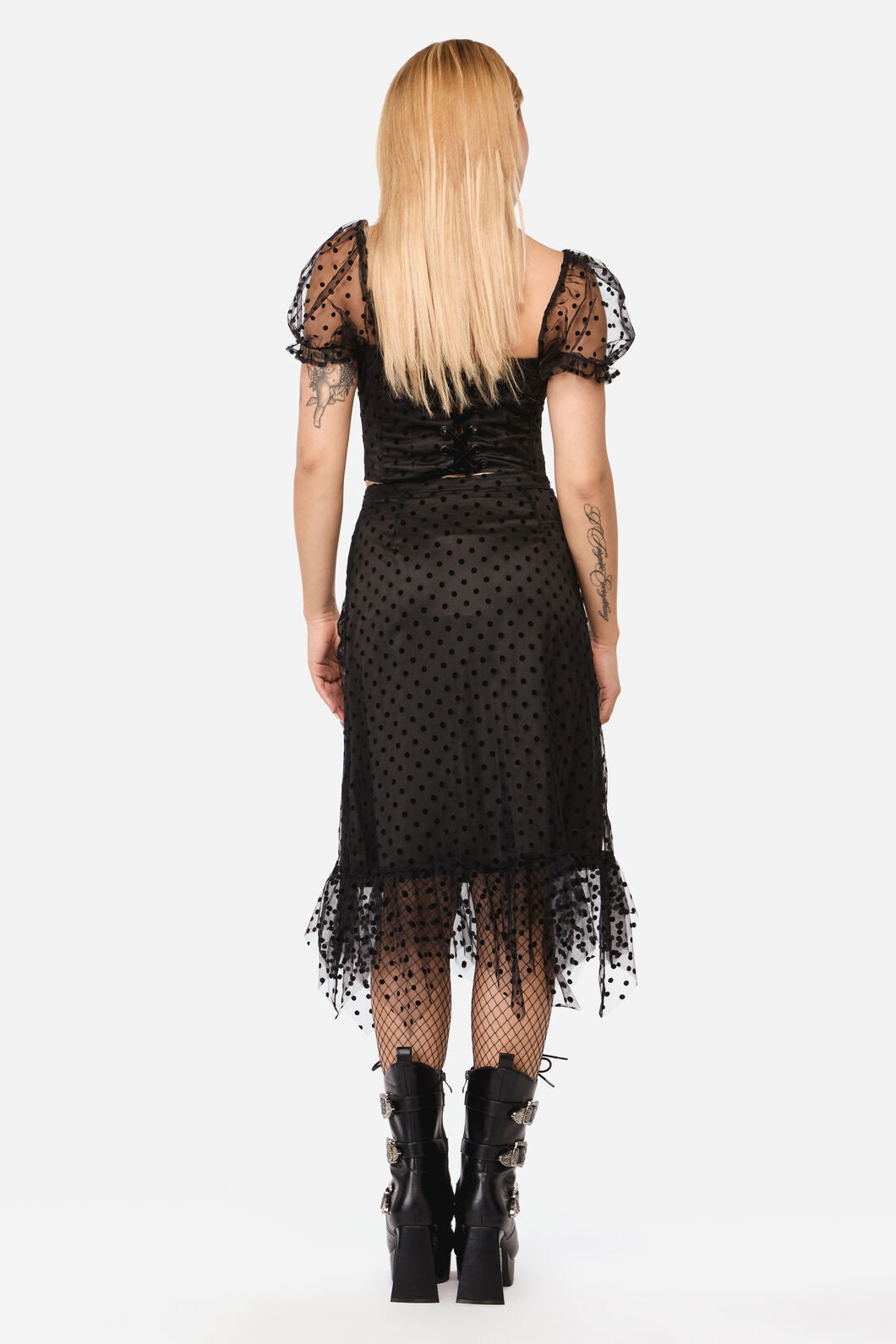Black Friday - Polka Party Mesh Skirt - black