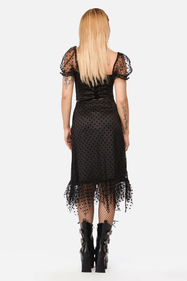 Black Friday - Polka Party Mesh Skirt - black