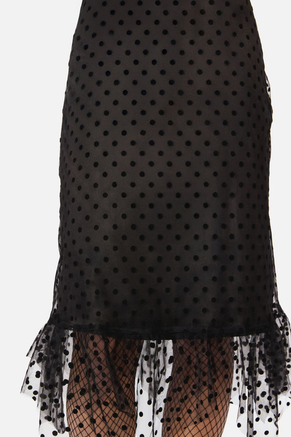 Black Friday - Polka Party Mesh Skirt - black