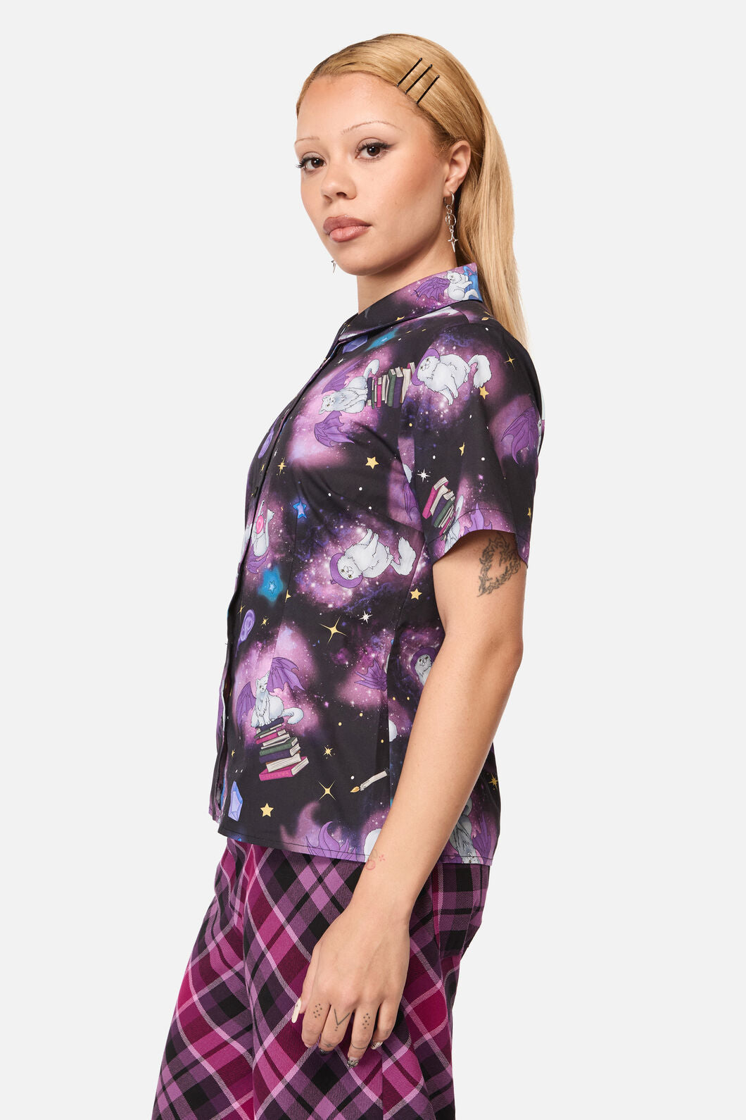 Black Friday - Witches Familiar Short Sleeve Blouse - black