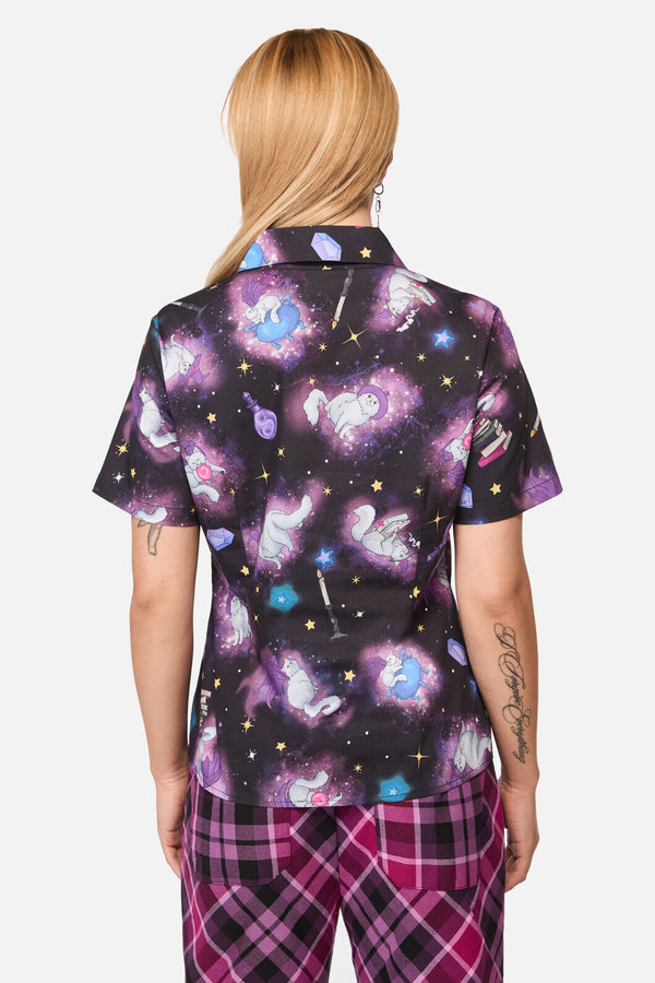Black Friday - Witches Familiar Short Sleeve Blouse - black