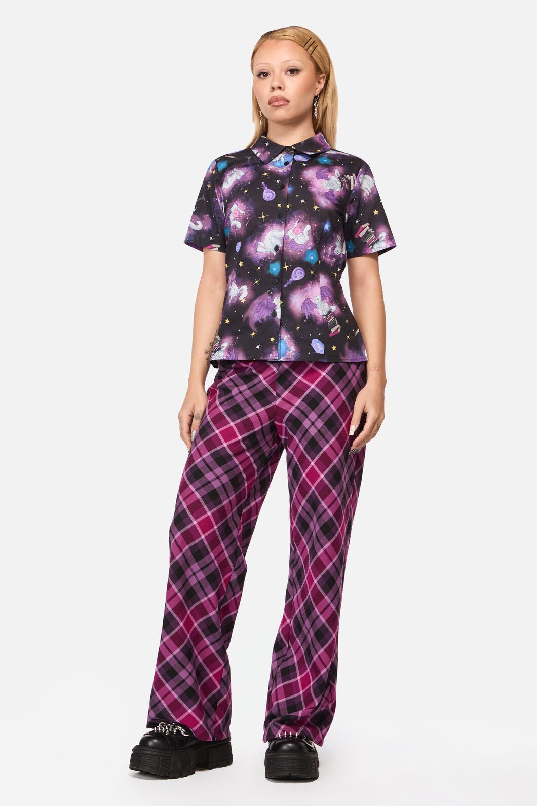 Black Friday - Witches Familiar Short Sleeve Blouse - black